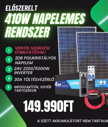 2 napelemes 24V 5000W előszerelt mikrorendszer csomag